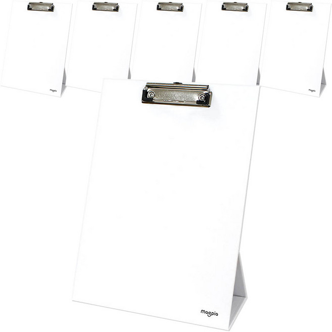 마그피아 스탠딩 클립보드 A4, 화이트, 6개