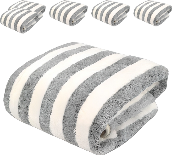 원이네 스트라이프 소프트 샤워타월 300g 코랄벨벳, 그레이, 6개