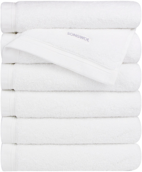 송월타월 컴포트 그라운드 200g 40수 면사, 화이트, 6개