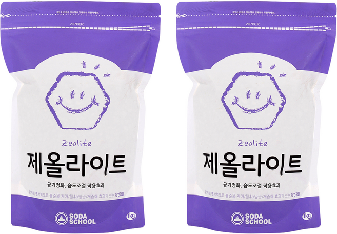 소다스쿨 제올라이트 탈취제, 1kg, 2개