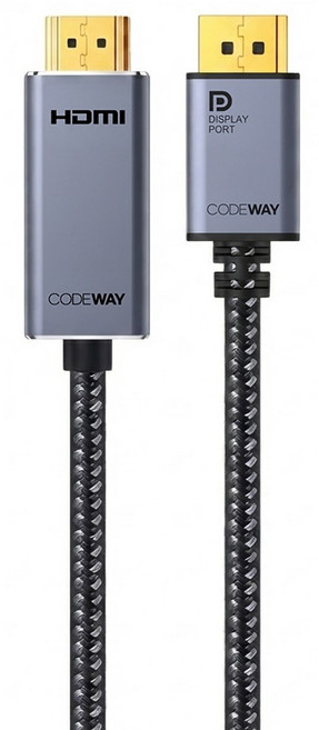 CODEWAY 4K DP 1.2 轉 HDMI 1.4 影音傳輸線, 1m, 1條