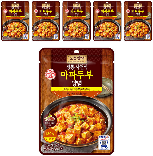 오뚜기 오늘밥상 정통 사천식 마파두부 양념, 6개, 130g