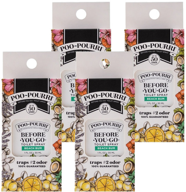 푸리 포켓 토일렛 퍼퓸 방향제 본품, 30ml, 4개, 비치범