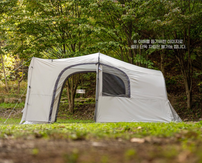 IDOGEN Mount Pro L 兼容車邊對接庇護帳篷 大型 P3, 淺灰色, 3-4人