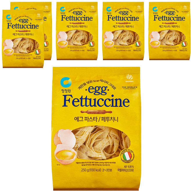 청정원 에그 파스타 페투치니, 250g, 6개