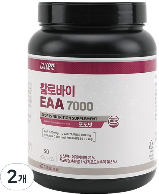 CALOBYE EAA 7000 必需胺基酸補充劑 葡萄, 2個, 500g