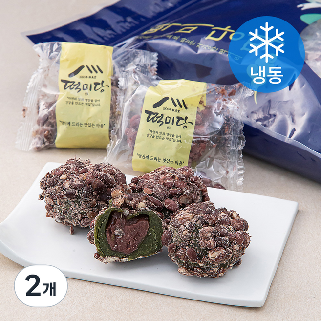 떡미당 통팥 오메기떡 (냉동), 1kg, 1개입, 2개