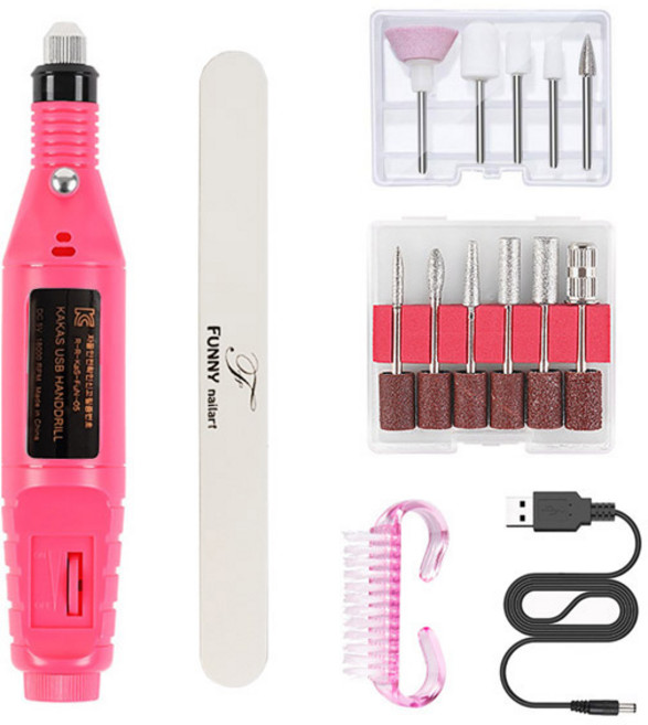 퍼니네일 네일케어 전동드릴 케어 세트, 핑크, 1세트