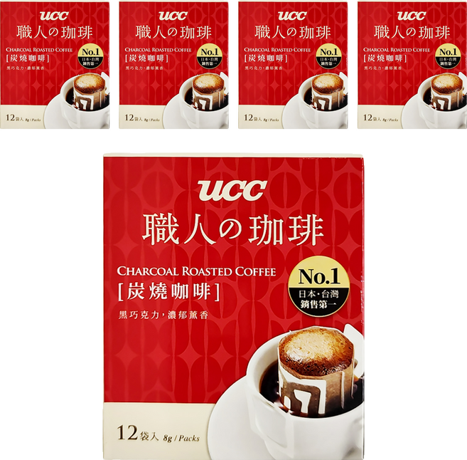 ucc 職人的珈琲 濃萃重焙濾掛式咖啡, 8g, 12包, 5盒