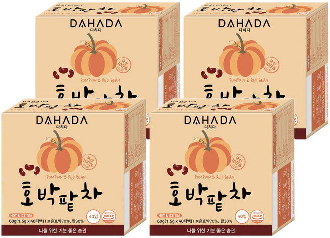 다하다 호박팥차, 1.5g, 40개입, 4개