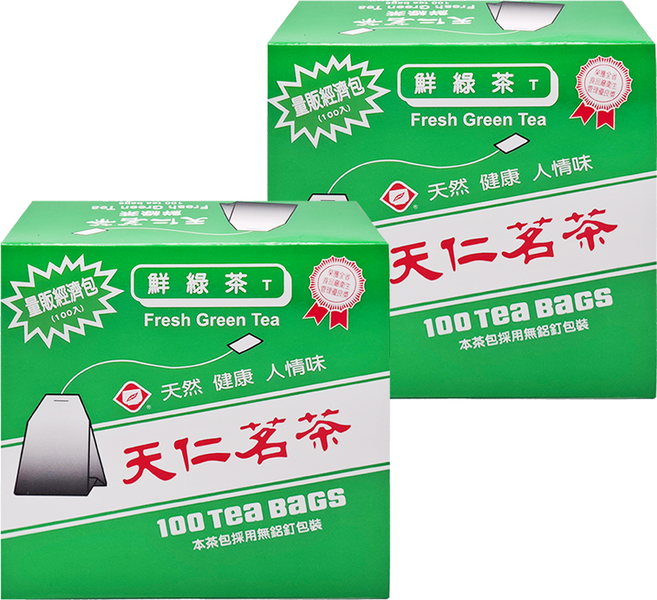 天仁茗茶 鮮綠茶經濟包, 2g, 100包, 2盒