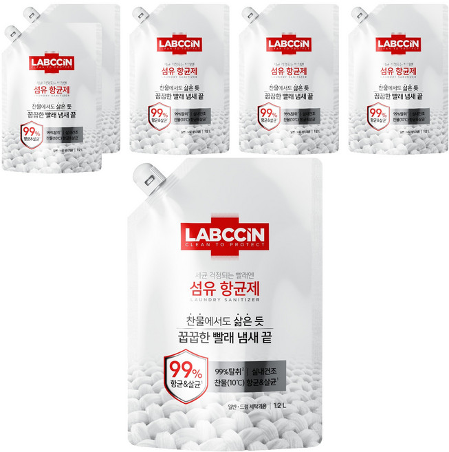 랩신 섬유 항균제 상쾌한 솔잎향 리필, 1.2L, 1개입, 6개