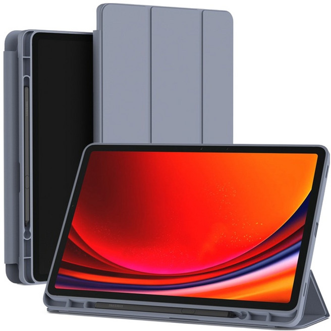 신지모루 스마트커버 펜슬 수납 태블릿 케이스, 라벤더 퍼플, 1개