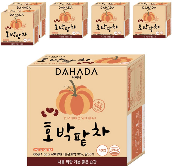 다하다 호박팥차, 1.5g, 40개입, 6개