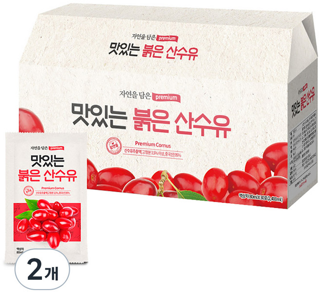 참앤들황토농원 맛있는 붉은 산수유 건강즙, 2.4L, 2개