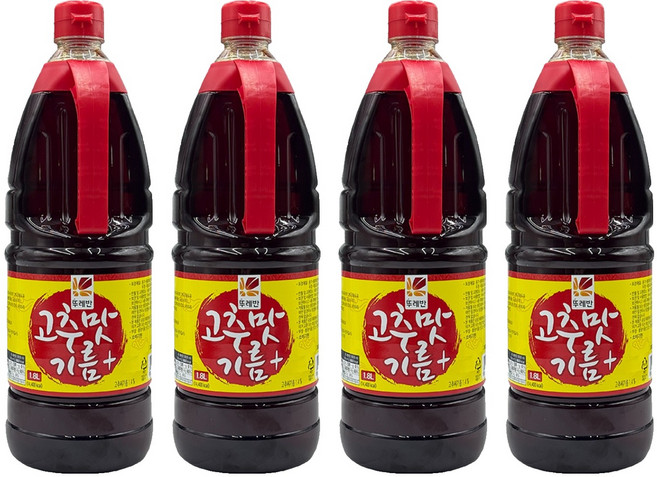 뚜레반 고추맛기름+, 4개, 1.8L