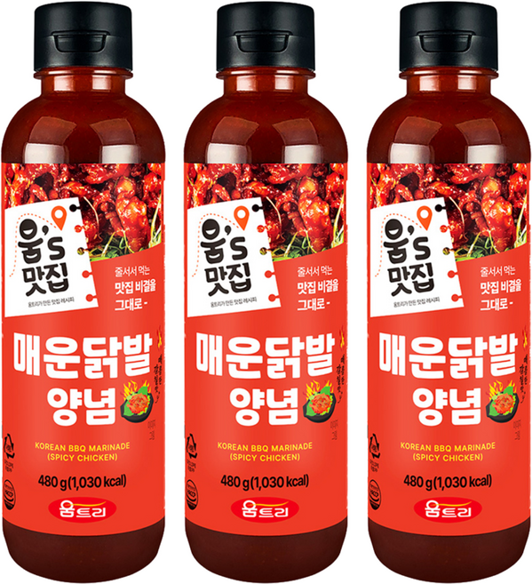움트리 매운닭발양념, 480g, 3개