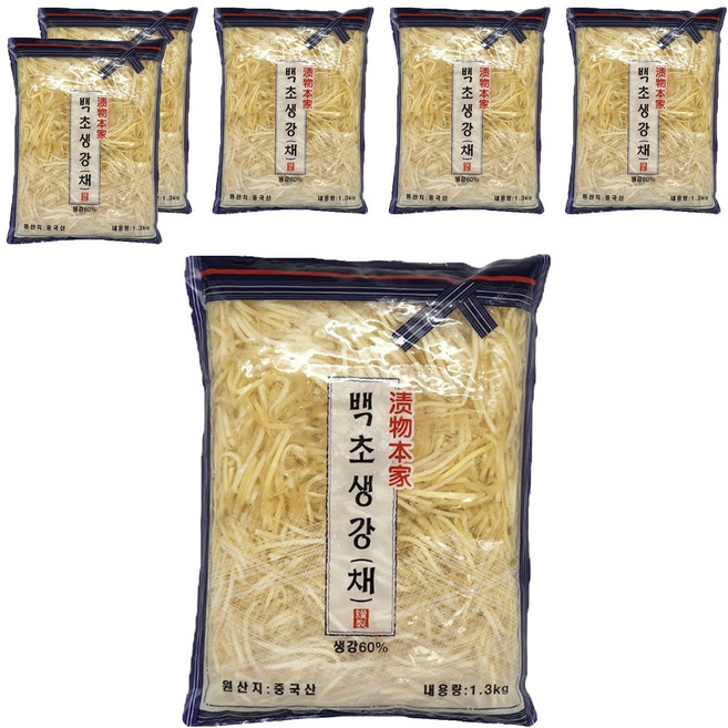 토호식품 백초생강 채, 1.3kg, 6개
