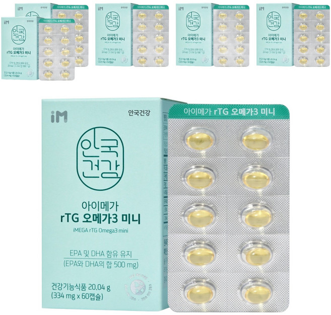안국건강 아이메가 rTG 오메가3 미니, 60정, 6개