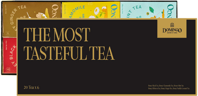 도밍고 차 선물세트, 꿀홍차 2개 + 꿀히비스커스 1개 + 꿀캐모마일 1개 + 꿀페퍼민트 1개 + 꿀생강 1개, 1세트