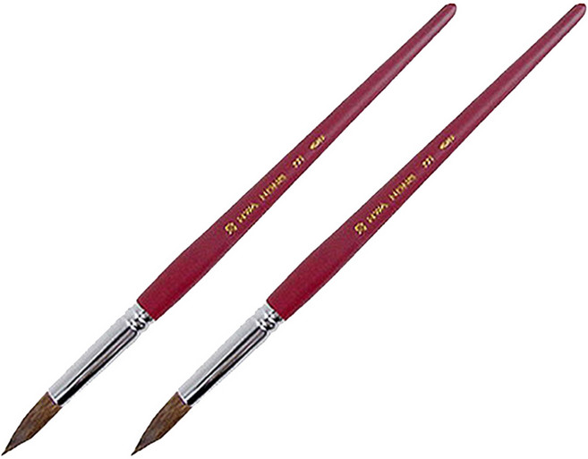 화홍 마모 둥근 수채화붓, 20호, 2개