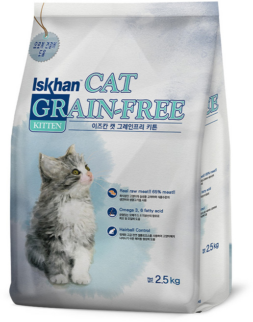 이즈칸 캣 그레인프리 기능성 사료, 키튼, 2.5kg, 1개