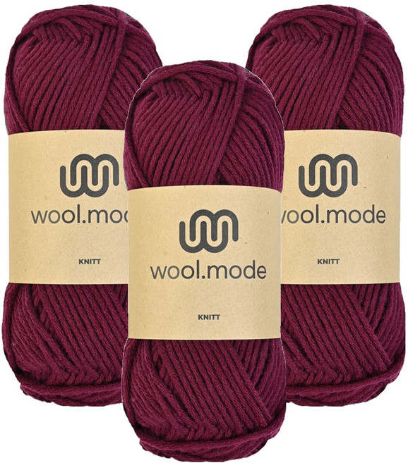 니뜨 울모드 뜨개실 100g, 18 와인, 3개