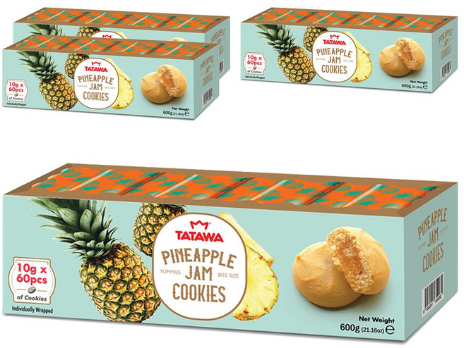 塔塔菠蘿味曲奇 60p, 600g, 4個