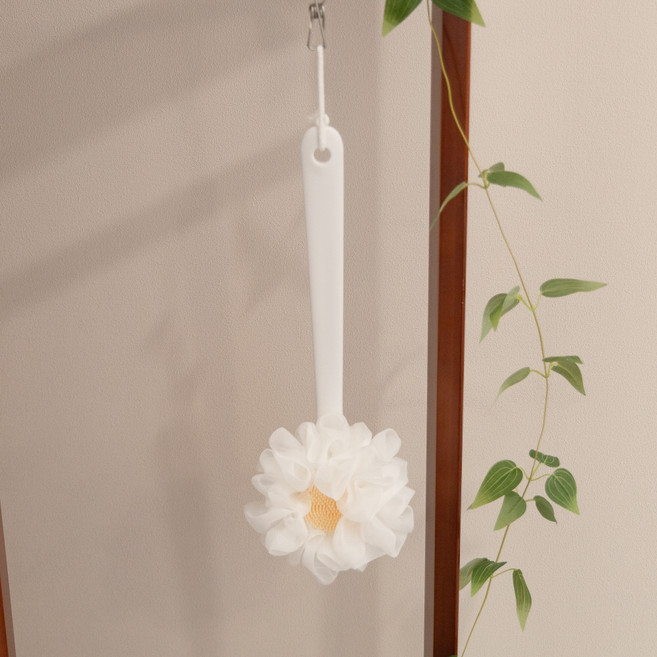 주식회사아텍스 꽃 샤워타올, 화이트, 1개