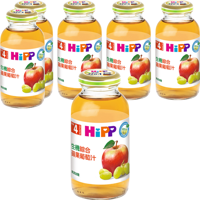 HiPP 喜寶 綜合蘋果葡萄汁 4個月以上, 200ml, 6瓶