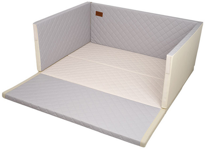 맘마키즈폴더 퀼팅 범퍼 매트, 그레이 + 크림