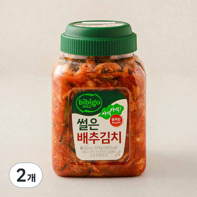 비비고 썰은 배추김치, 1.2kg, 2개