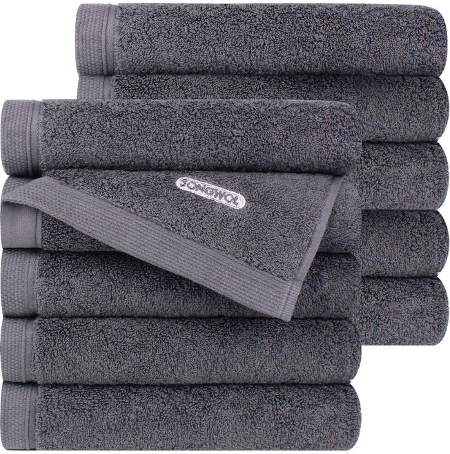 송월타월 컴포트 그라운드 타올 200g 40수 코마사, 그레이, 10개