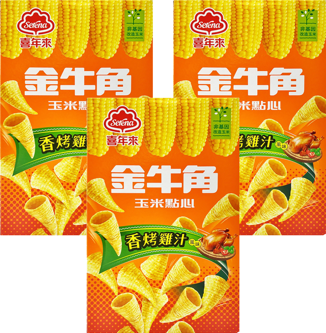 喜年來 金牛角 玉米點心 香烤雞汁風味, 60g, 3盒