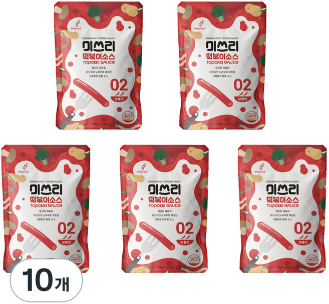 미쓰리 떡볶이소스 02 보통맛, 100g, 10개