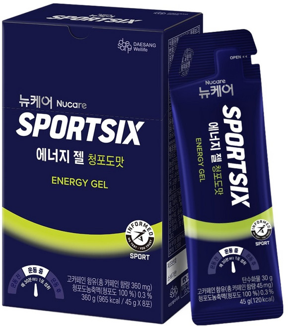 뉴케어 스포식스 에너지 젤 청포도맛 8p, 360g, 1개