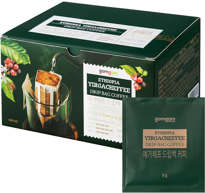 곰곰 예가체프 드립백 커피, 8g, 36개입, 1개