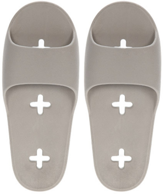 샤바스 국내산 문에 안걸리는 양발 슬림 욕실화, 라이트그레이, 1개