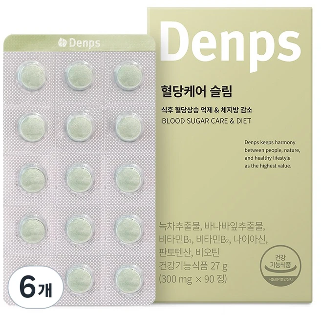 덴프스 혈당케어 슬림 영양제, 90정, 6개 - 쿠팡