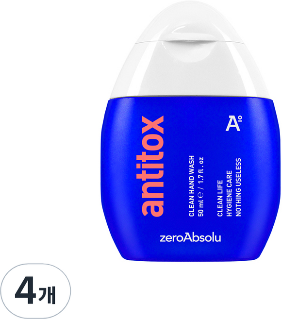 안티톡스 클린 핸드워시, 50ml, 4개
