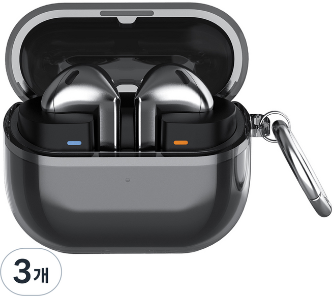 DAPER NAM Galaxy Buds3 / Buds3 Pro 相容 O-ring 透明保護殼, 3個, 單一商品, 透視黑