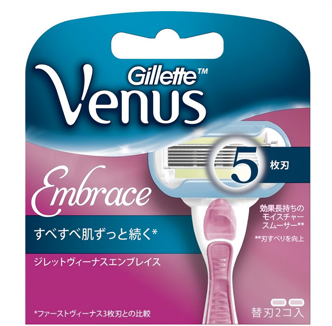 Gillette 吉列 維納絲 Embrace 女性除毛刀替換刀頭, 2入, 1組