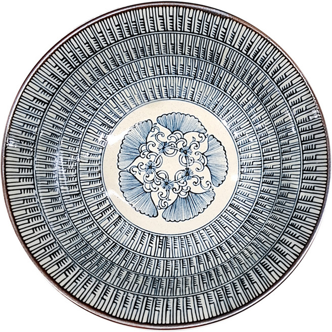 佐和陶瓷 青風繪銀杺葉7井 日本製 19.5 x 7.3cm 925ml, 青風繪銀杺葉, 1個