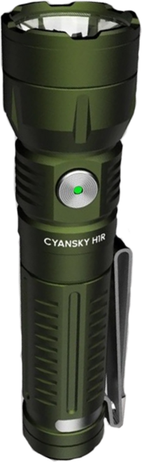 CYANSKY H1R EDC聚光遠射多功能手電筒 700流明 400米射程 IP68防水, 軍綠色, 1支