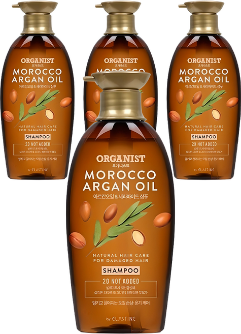 오가니스트 모로코 아르간 오일 윤기 영양 샴푸, 500ml, 4개