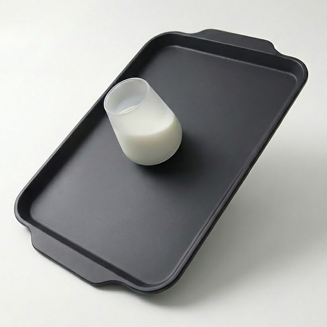 리빙메이트 논슬립 패스트푸드 트레이, 블랙, 1개
