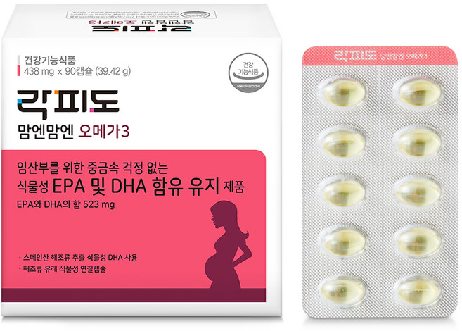 락피도 맘엔맘엔 오메가3, 90정, 1개