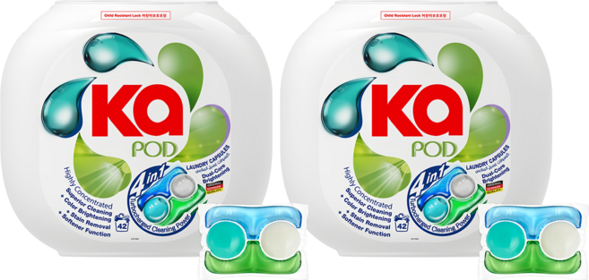 카포드 브라이팅 초고농축 세탁 섬유유연제겸용캡슐세제, 42개입, 2개