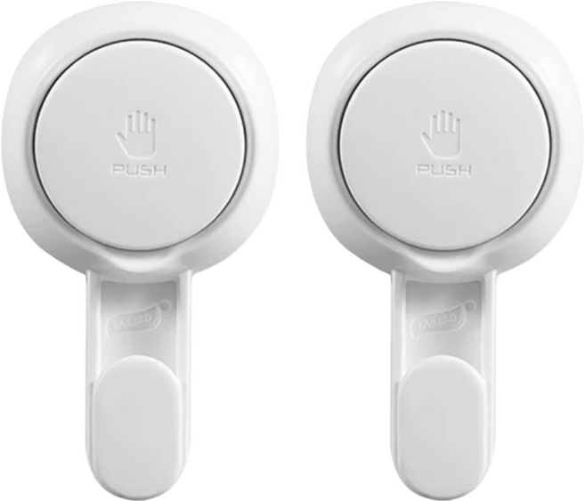 TAILI 太力 強力無痕真空吸盤掛勾2件組 AW553/AW554, 白色, 1組