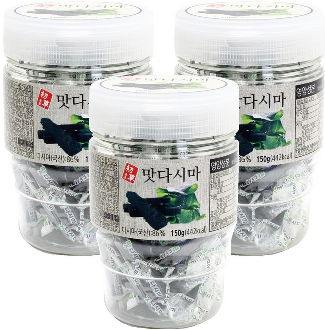 colorfood 초초 맛다시마 젤리 컵홀더, 150g, 3개